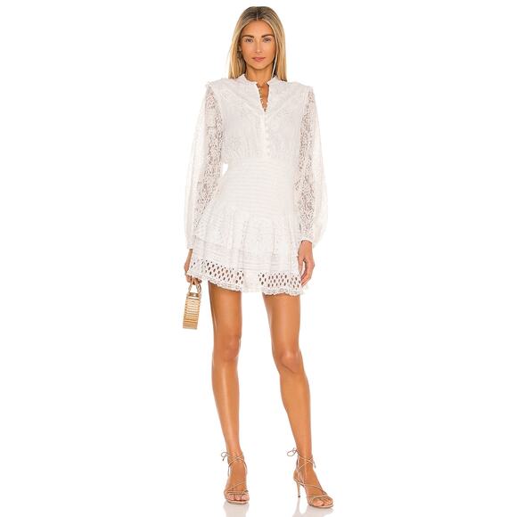 HEMANT AND NANDITA Fiona Mini Dress in White S - Picture 1 of 12